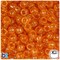 BeadTin Orange Sparkle 9mm Barrel Plastic Pony Beads (500pcs)